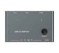 Yominerr -KM234T USB3.0 2 Entradas y 4 Salidas USB Compartidor Impresora de 4 Puertos Interruptor de Teclado y Mouse