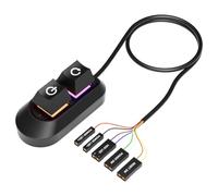 Yominerr Luces LED RGB, interruptor de escritorio para ordenador, placa base de PC, arranque externo, botón de encendido/apagado y reinicio, cable de extensión B
