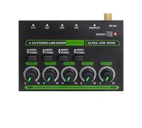 Yominerr Mezclador de Sonido Profesional de 4 Canales Mix400Pro con Luz RGB, Mini Mezclador de Audio, Mezclador de Línea, Mezclador de Audio Pequeño para Barra de Club (UE)