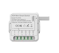 Yominerr Módulo de Interruptor de Relé Zigbee 5A 4 Canales CA 100-240 V Funciona con el Módulo de Interruptor Inteligente Mini Home