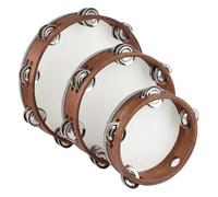 Yominerr Pandereta de Percusión de Mano de Madera de 3 Piezas, Instrumento Musical de Panderetas para Iglesia, Boda, Fiesta, Baile