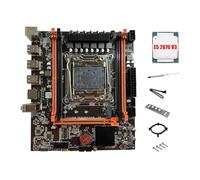 Yominerr Placa Base X99E + CPU E5 2676 V3 + Grasa Térmica Tarjeta LAN Gigabit PCIEX16 NVMe Compatible con RAM RECC 4XDDR4 Placa Base de Escritorio