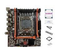 Yominerr Placa Base X99E + CPU E5 2678 V3 + Soporte de Grasa Térmica 4XDDR4 RECC RAM PCIEX16 NVMe Tarjeta LAN Gigabit Placa Base de Escritorio