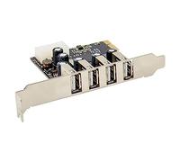 Yominerr Tarjeta Convertidora PCI-E A 4 Puertos USB 2.0 Tarjeta Adaptadora PCIE USB2.0 el Conjunto de Chips MCS9990 Permite el Intercambio en Caliente de la Tarjeta Elevadora USB