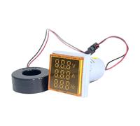 Yominerr Voltímetro Digital LED, Amperímetro, Medidor de Hercios, CA 6-500 V, Luces de Señal, Medidor de Voltaje, Corriente, Frecuencia, Indicador, Comprobador, Amarillo