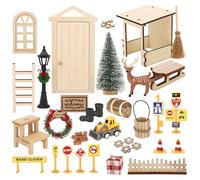 Yomisee Juego completo de 42 piezas de accesorios para puerta de gnomo, mini puerta de gnomo, casa de gnomo de Navidad, decoración de Navidad, juego de puerta de hadas