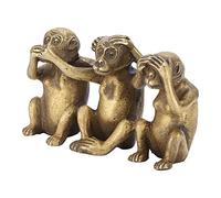 Yomiyuyr Estatua de los 3 Monos sabios, latón, no Ver el Mal, no Escuchar el Mal, no Hablar Mal, decoración de Escritorio, decoración de Oficina para el hogar o colección