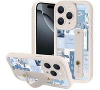 Yomjew Funda de teléfono azul con collage de Jesús Dios para iPhone 16 Pro Max de 6.9 pulgadas con correa de muñeca suave ajustable para el dedo, funda de TPU a prueba de golpes para niñas y niños