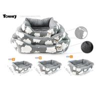 Yommy Cuna Cama para Mascotas de algodón Calor Invernal Perro Peludo 3 Colores 3 tamaños colchoneta (Gris, Small(42 * 55 * 19))