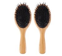 yomoe 2 cepillos de pelo de cerdas de con pasadores de nailon, cepillo desenredante de de bambú, cepillo desenredante para añadir brillo diario
