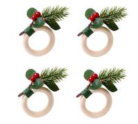 yomoe Juego de Servilleteros Navideños Anillo de Servilletas Navideño Decoración de Mesa para Cenas Navideñas C