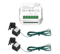 yomoe Medidor de Energía Digital Inteligente Tuya WiFi, Transformador de Corriente de 80 A, Monitor de Consumo de Producción de Energía Solar Fotovoltaica, 2 CT