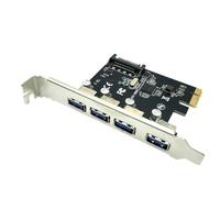 yomoe Tarjeta de Expansión PCI-e USB 3.0 de 4 Puertos Adaptador de Concentrador PCI Express PCIe USB 3.0 Extensor de Controlador Vertical de 5 Gbps con Alimentación