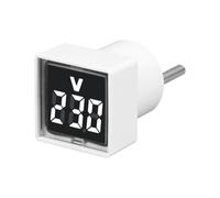 yomoe Voltímetro Digital Cuadrado AC220V, Comprobador de Voltaje Cuadrado con Pantalla LED y Luz Indicadora, Enchufe UE