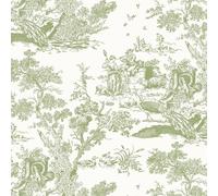 Yomshi Papel Pintado Autoadhesivo Lámina Adhesiva de Vinilo Vintage Árbol y Animales Lámina Protectora Impermeable para Paredes Papel Pintado Verde para Dormitorio, Salón y Cocina 44 cm × 20 m