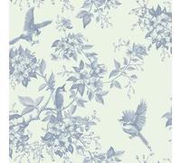 Yomshi Papel pintado autoadhesivo Papel pintado de Pájaro Azul Golondrina Papel pintado despegar y pegar 41×300cm Papel de contacto floral Película de vinilo impermeable para pared y muebles