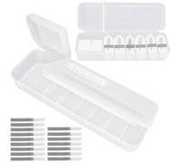 Yonality 2 Piezas Organizador de Cables con Tapa, Caja de Gestión de Cables de Plástico, con 7 Compartimentos y 16 Bridas, Almacenamiento de Cables para Guardar y Clasificar Cable de Carga