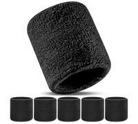 Yonality 6 Piezas de Banda elástica de Sudor, muñequera de Tela Flexible, muñequeras Deportivas de algodón, Accesorios de Entrenamiento, Suave y Gruesa para Baloncesto, Gimnasio, Gimnasia, Tenis