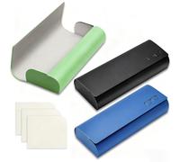 Yonality Funda gafas rígida con pañuelo limpia gafas, 3 piezas cuero y sintético estuche gafas rigido con forro suave, caja de almacenamiento portátil, multiusos, para mujeres, hombres, niños