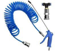 Yonality Pistola de Aire Comprimido, Pistola de Soplado Neumática, con Manguera de Resorte de PU Neumática de 6 Metros, pieza en T de acoplamiento rápido, para camiones para limpieza de polvo