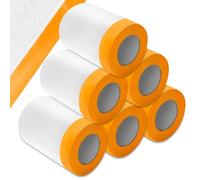 Yonality plasticos protectores muebles, 6 rollos película protectora de plástico contra el polvo, 0.55m x 20m, film de enmascarar pintor transparente, para pintar, decorar, cubrir muebles