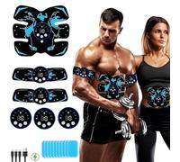 Yonars EMS Electroestimulador Muscular, Cinturon Vibratorio Abdominales 8 Modos 29 Niveles Diferentes, Estimulación Muscular para Abdomen/Brazo/Piernas (Negro)