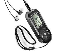 Yonars Radio portátil de Bolsillo, Mini Receptor de FM portátil, Auriculares, Pantalla LED, 20 emisiones, Recuerdos, Radio Personal para Correr, Caminar, Radio portátil FM, Negro