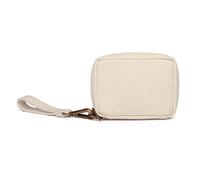 YONBEN Bolsa de almacenamiento de lona para mujer, pequeño bolsillo para cambio diseñado con múltiples contratos para una mejor clasificación de artículos, Beige, Moda