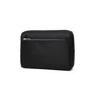 YONBEN Bolsa de cosméticos con múltiples compartimentos, bolsa de aseo de viaje para mujer, organizador portátil de maquillaje, Nailon Negro