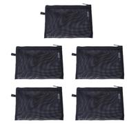 YONBEN Bolsa de cosméticos de malla de 3 tamaños, juego de bolsas de maquillaje de nailon, impermeables, organizadoras, bolsas organizadoras, bolsas de viaje con cremallera (5, grande), Negro -, L,