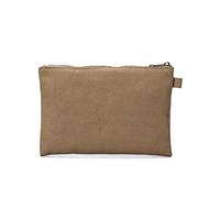 YONBEN Bolsa de cosméticos más muñeca bolsa de maquillaje multiusos con cremallera bolsa de lona de algodón bolsa de viaje bolsa de lápices bolsa, Marrón, S, Sencillo