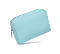 YONBEN Bolsa de maquillaje impermeable de gran capacidad para mujer, clásica, negra, bolsa de lavado con división ajustable, bolsa de lavado para cepillos y cosméticos, PU/azul agua transparente