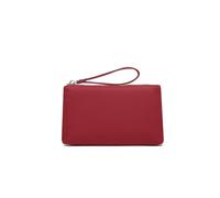 YONBEN Bolsa de Nailon para Maquillaje, Bolsa de Maquillaje Impermeable con Bolsillo con Cremallera para Tarjetas de crédito, Rojo borgoña/Nailon, Sencillo