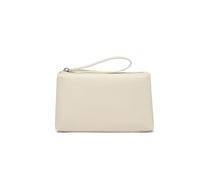 YONBEN Bolsa de Nailon para Maquillaje, Bolsa de Maquillaje Impermeable con Bolsillo con Cremallera para Tarjetas de crédito, Blanco cremoso/Nailon, Sencillo