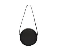 YONBEN Bolso bandolera Circle para mujer Monedero circular de nailon con cremallera y correas de hombro de nudo ajustable (nailon-negro)
