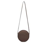 YONBEN Bolso cruzado circular para mujer de nailon con cremallera y correas ajustables para el hombro, Marrón/Nylon