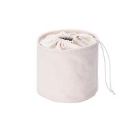 YONBEN Organizador de bolso alto para mujer, de lona, redondo, organizador de bolso, organizador de bolso, bolsa redonda para cosméticos, bolsa de maquillaje (beige, L)