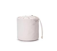 YONBEN Organizador de bolso alto para mujer, de lona, redondo, organizador de bolso, organizador de bolso, bolsa redonda para cosméticos, bolsa de maquillaje (Beige, S)