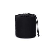 YONBEN Organizador de bolso alto para mujer, de lona, redondo, organizador de bolso, organizador de bolso, bolsa redonda para cosméticos, bolsa de maquillaje (Negro, S)