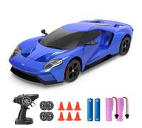 YONCHER Coche Teledirigido, 1:24 20KM/H RC Drift Coche, Ford GT con Licencia Oficial, 2.4GHz 4WD Drift RC Car con Luces,para Niñas Adultos