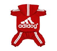 YOND Ropa para perros con capucha para perros de primavera, abrigo con letras lindas para perros pequeños, chihuahua, pug, Yorkshire, cachorro, ropa para gatos, ropa roja para perros, XS 0.5-1.2 kg