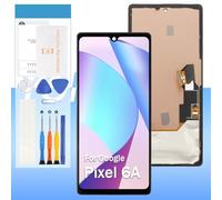 Yondista (OLED) Pantalla de repuesto para Google Pixel 6A 5G 6.1 pulgadas GX7AS GB62Z G1AZG pantalla LCD táctil digitalizador conjunto con herramientas (negro con soporte)