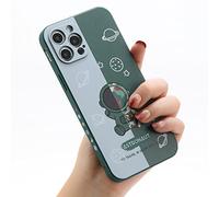 Yonds Queen Funda compatible con iPhone 15 Pro, diseño elegante de astronauta de dibujos animados Cool Astronauta Space Planet Bumper protector a prueba de golpes (planeta verde, iPhone 15 Pro)