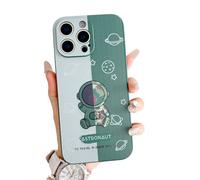 Yonds Queen Funda compatible con iPhone 16, diseño elegante de astronauta de dibujos animados Cool Astronauta Space Planet Bumper protector a prueba de golpes (planeta verde, iPhone 16)