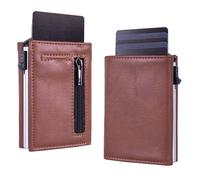 YONEEKSS Cartera minimalista para hombre con tarjetero de crédito, bloqueo RFID, de piel, con compartimento para billetes, bolsillo para monedas, ventana de identificación, ranura para efectivo