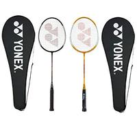 YONEX GR 303 - Juego de 2 Raquetas de bádminton con Cubierta Completa, GR 303, Black-Yellow