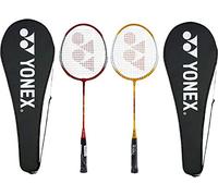 Yonex GR 303 - Raqueta de bádminton con cubierta completa, juego de 2 (rojo/amarillo)