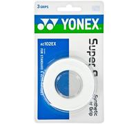 YONEX Overgrip Super GRAP - Paquete de 3 Unidades, Tenis, bádminton, Squash, Colores a Elegir (Blanco)