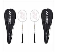 Yonex Raqueta de bádminton GR 303I fabricada en la India, 2 unidades, con cubierta completa, color blanco y blanco