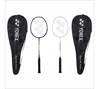 Yonex Raqueta de bádminton GR 303I Made in India - Juego de 2 raquetas de bádminton con cubierta completa (azul profundo/blanco)